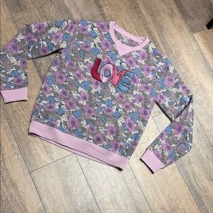 NWOT Coach Floral Love Sweatshirt - Purple and Blue